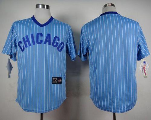 Custom Chicago Cubs blue Throwback jersey