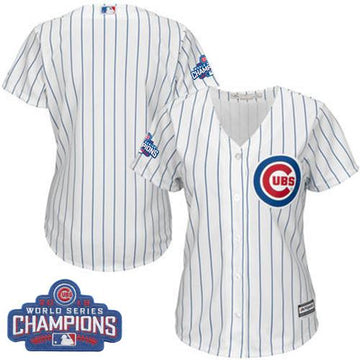 Custom Chicago Cubs white Home jersey
