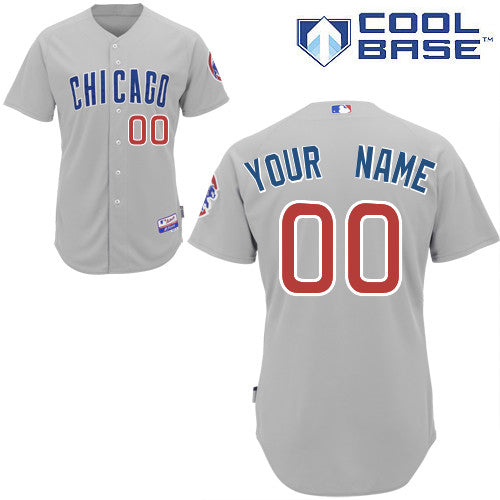 Custom Chicago Cubs grey Authentic jersey