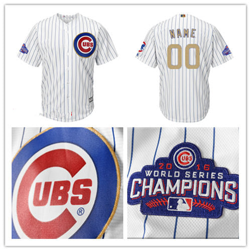 Custom Chicago Cubs white Authentic jersey