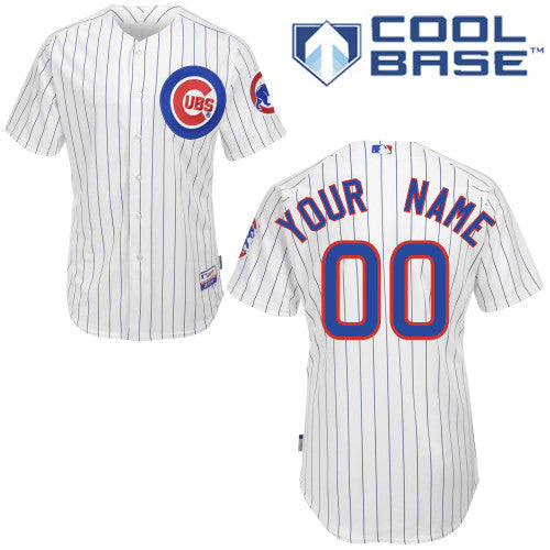 Custom Chicago Cubs white Authentic jersey