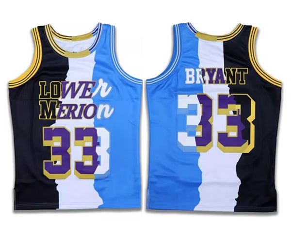 Custom blue-white-black jersey