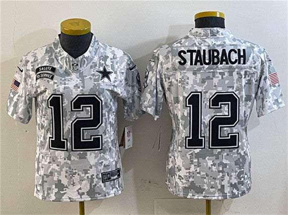 Roger Staubach Dallas Cowboys camo Salute To Service jersey