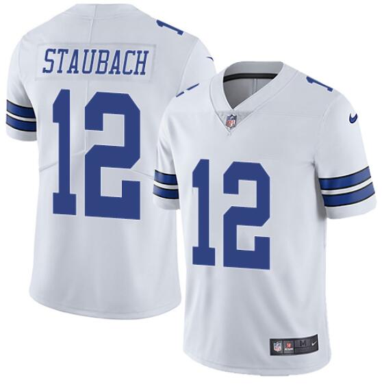 Roger Staubach Dallas Cowboys white jersey