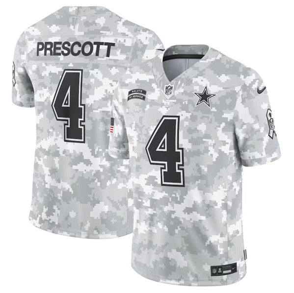 Dak Prescott Arctic Dallas Cowboys camo Salute To Service jersey