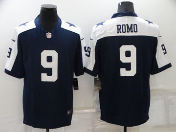 Tony Romo Dallas Cowboys navy-white jersey