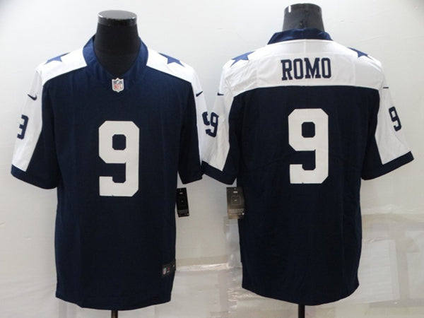 Tony Romo Dallas Cowboys navy-white jersey