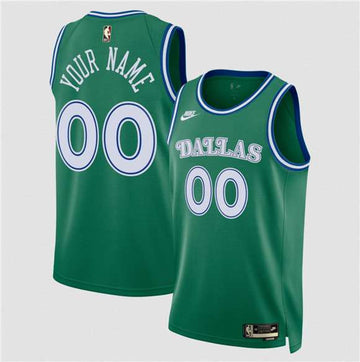 Custom Dallas Mavericks green Classic jersey