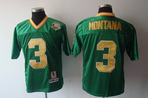 Joe Montana Notre Dame Fighting Irish green jersey