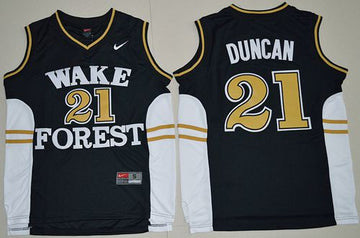 Tim Duncan Wake Forest Demon Deacons black jersey