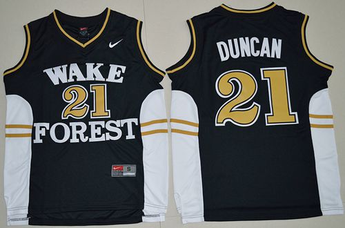 Tim Duncan Wake Forest Demon Deacons black jersey