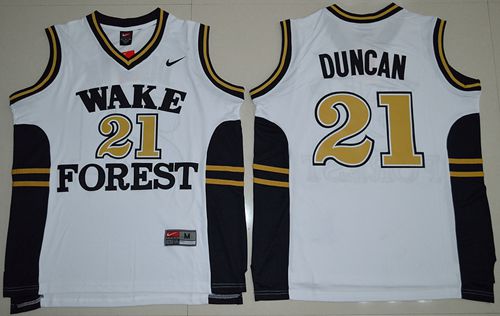 Tim Duncan Wake Forest Demon Deacons white jersey
