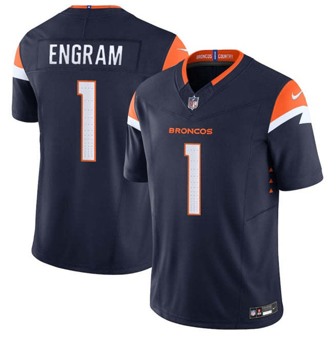 Evan Engram Denver Broncos navy FUSE jersey