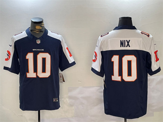 Bo Nix Denver Broncos navy Throwback jersey