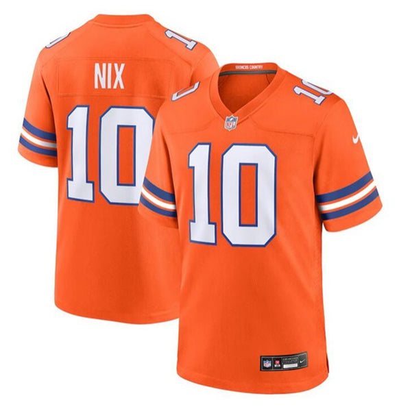 Bo Nix Denver Broncos orange Game jersey