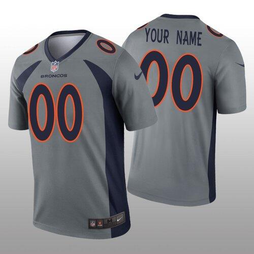 Custom Denver Broncos gray Inverted Legend jersey