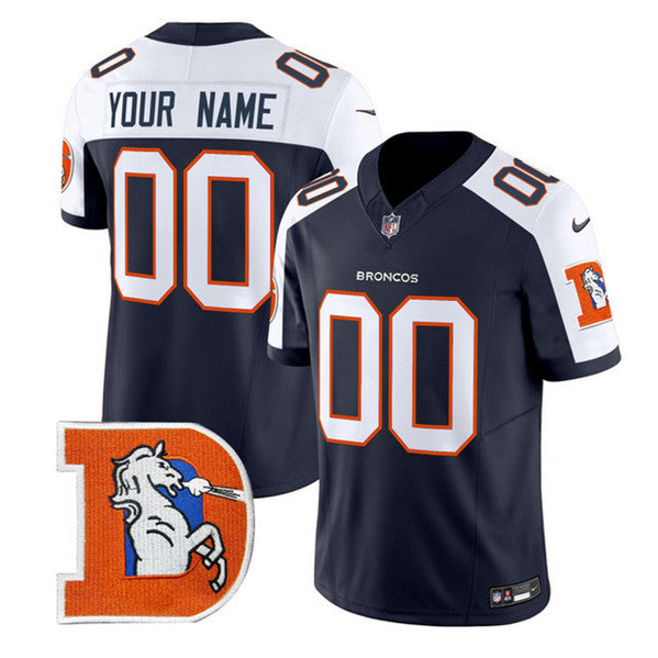 Custom Denver Broncos navy Throwback jersey