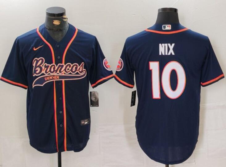 Custom Denver Broncos navy jersey