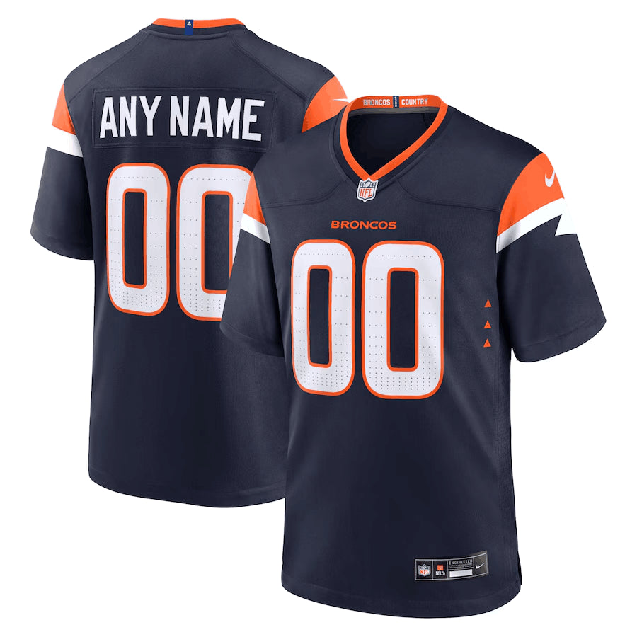 Custom Denver Broncos navy Throwback jersey