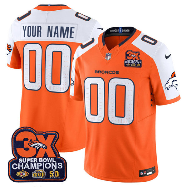 Custom Denver Broncos orange Alternate jersey
