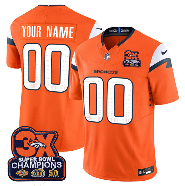 Custom Denver Broncos orange jersey
