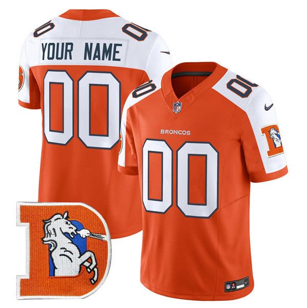 Custom Denver Broncos orange Throwback jersey