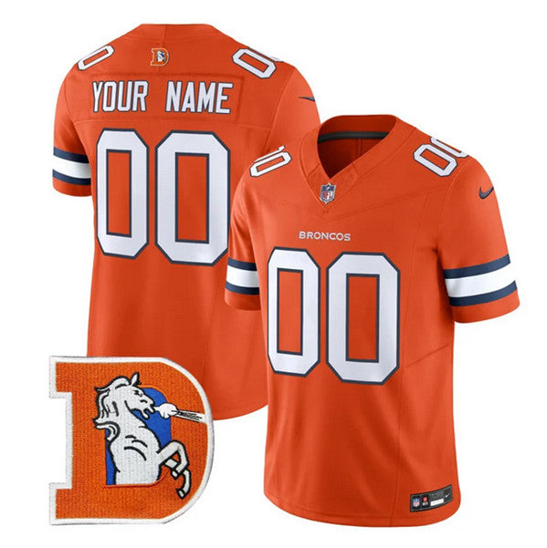 Custom Denver Broncos orange Throwback jersey