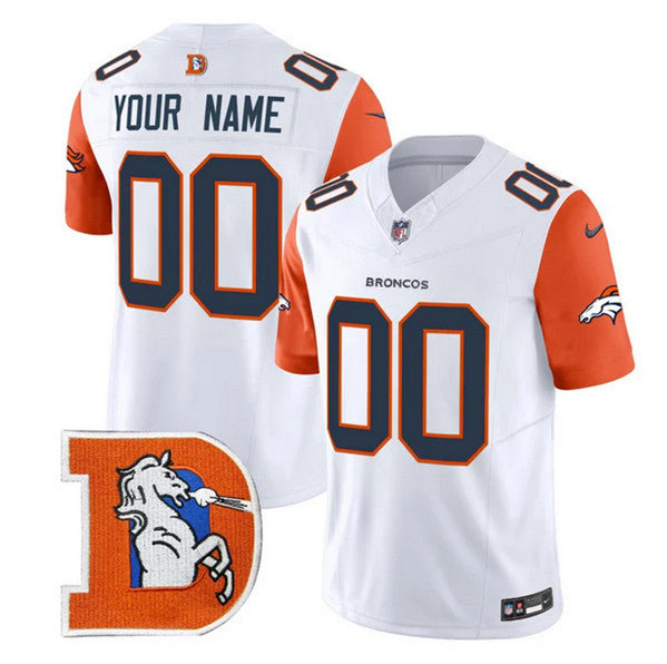 Custom Denver Broncos white Throwback jersey