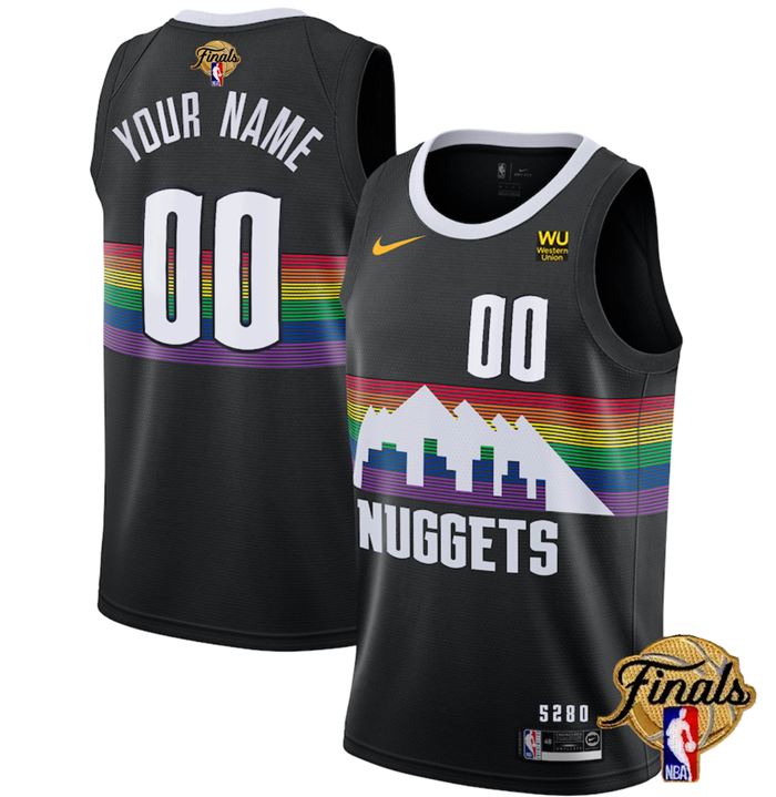Custom Denver Nuggets black City Edition jersey