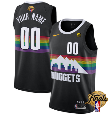 Custom Denver Nuggets black City Edition jersey