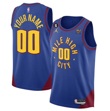 Custom Denver Nuggets blue jersey
