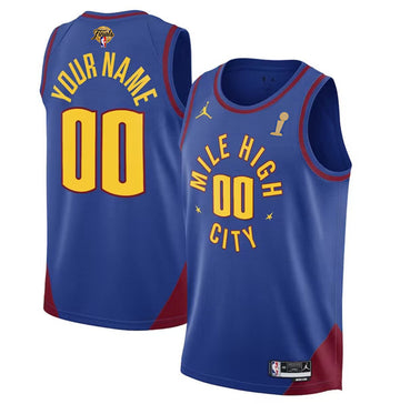 Custom Denver Nuggets blue jersey