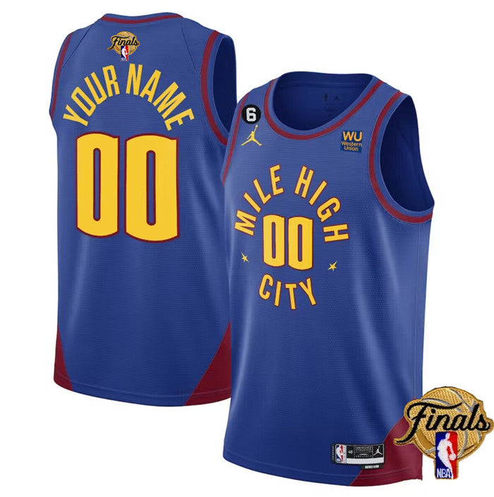 Custom Denver Nuggets blue jersey