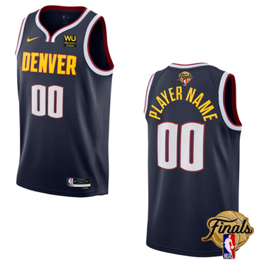 Custom Denver Nuggets navy jersey