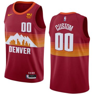 Custom Denver Nuggets red City Edition jersey