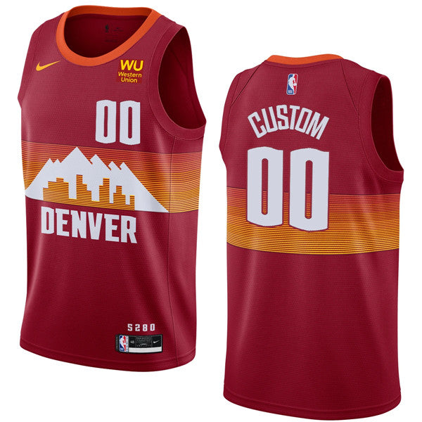 Custom Denver Nuggets red City Edition jersey
