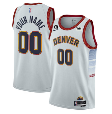 Custom Denver Nuggets white jersey