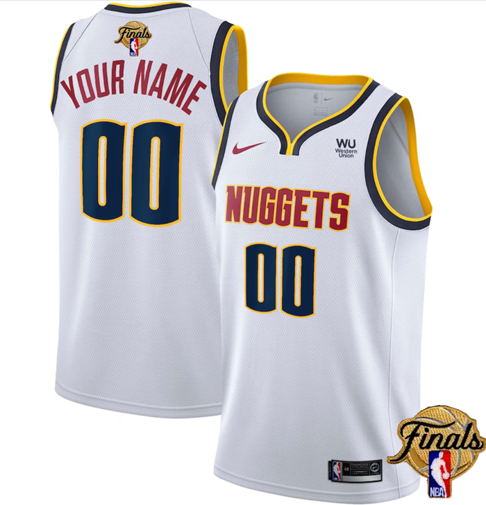 Custom Denver Nuggets white jersey