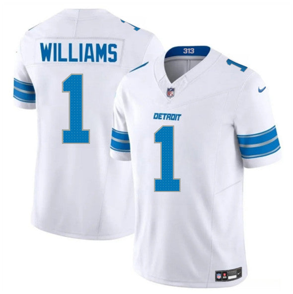 Jameson Williams Detroit Lions white jersey