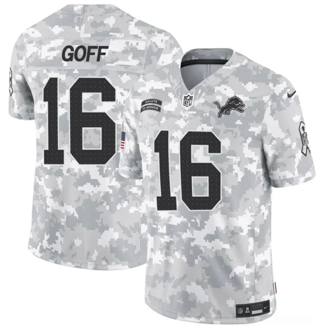 Jared Goff Arctic Detroit Lions camo Salute To Service jersey