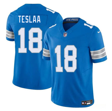 Isaac TeSlaa Detroit Lions blue jersey