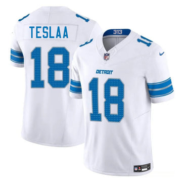 Isaac TeSlaa Detroit Lions white jersey