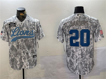 Barry Sanders Detroit Lions camo Salute To Service jersey