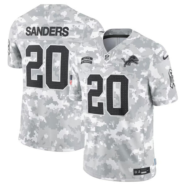 Barry Sanders Arctic Detroit Lions camo Salute To Service jersey
