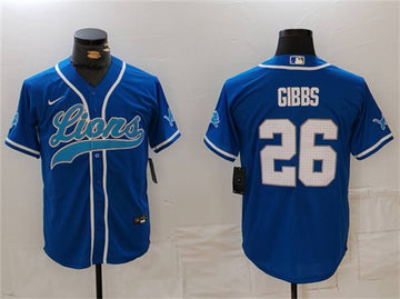 Jahmyr Gibbs Detroit Lions blue jersey
