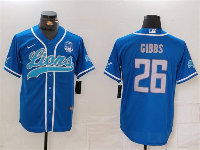 Jahmyr Gibbs Detroit Lions blue jersey