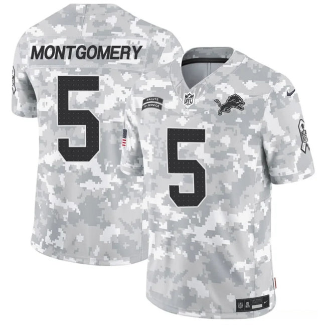 David Montgomery Arctic Detroit Lions camo Salute To Service jersey