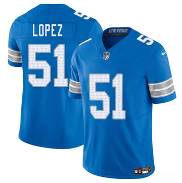 Roy Lopez Detroit Lions blue jersey