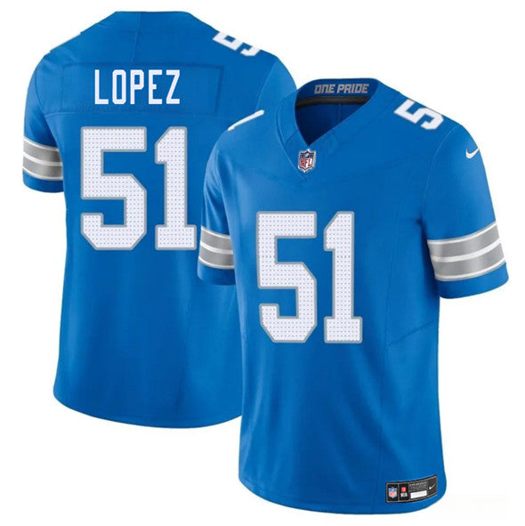 Roy Lopez Detroit Lions blue jersey