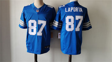 Sam LaPorta Detroit Lions blue jersey